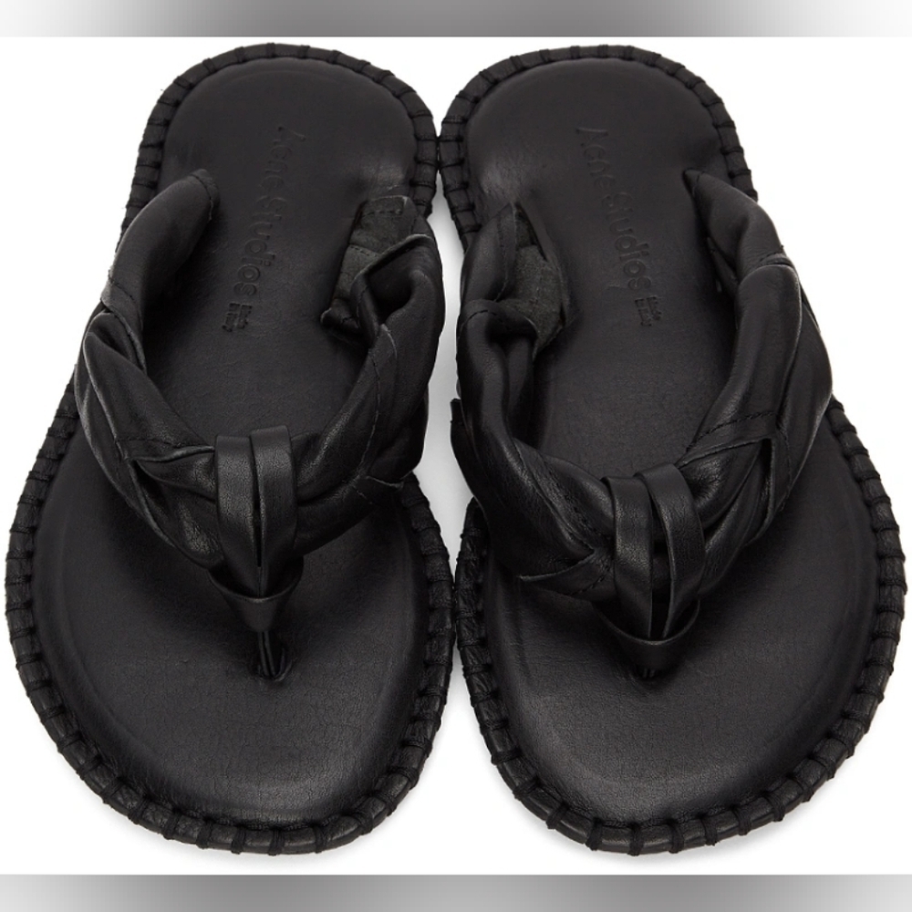 Acne Studios Black Blanket Stitch Sandals size 37 39 BNWOB